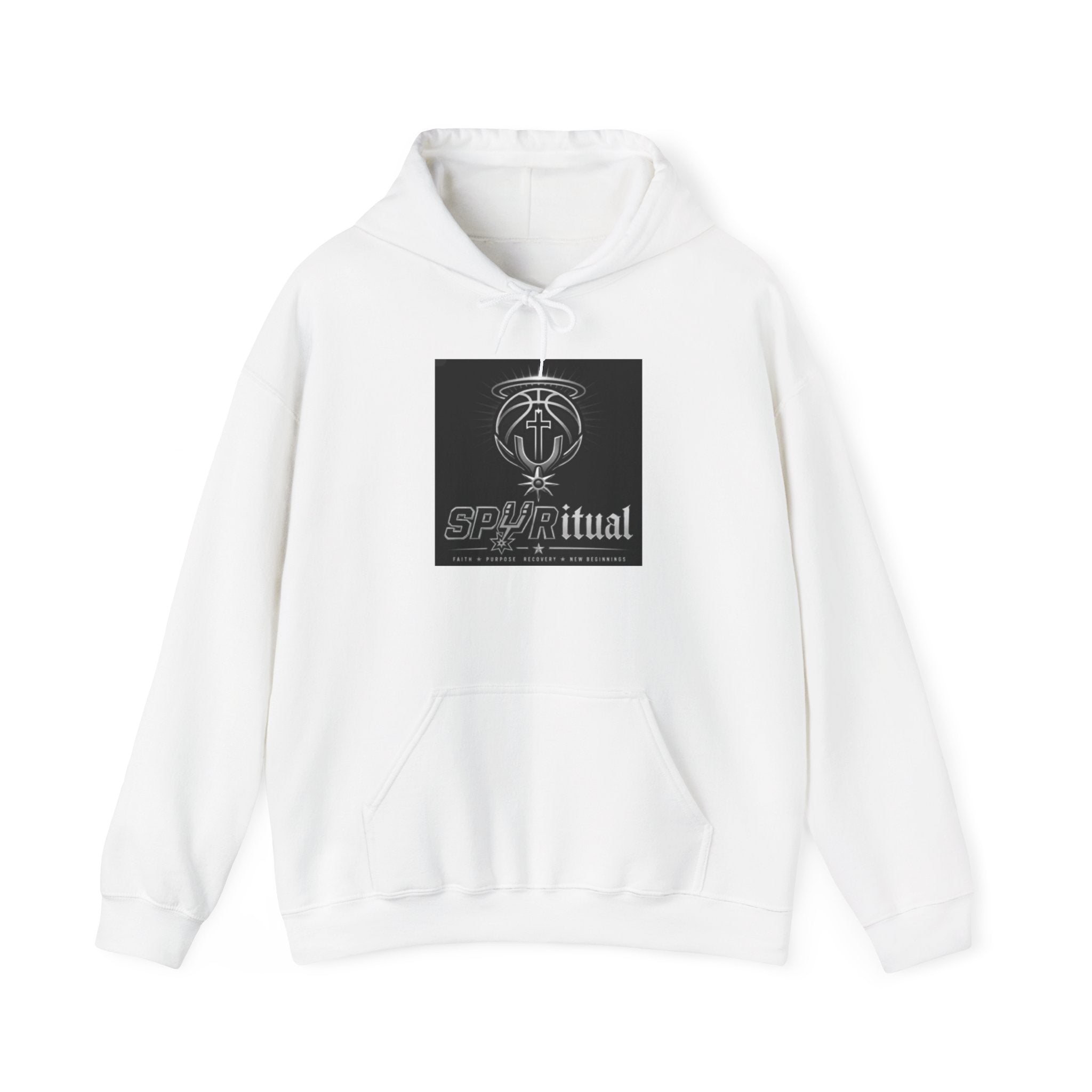 Spiriritual Logo Hoodie — Minimalist Black Square Graphic Sweatshirt