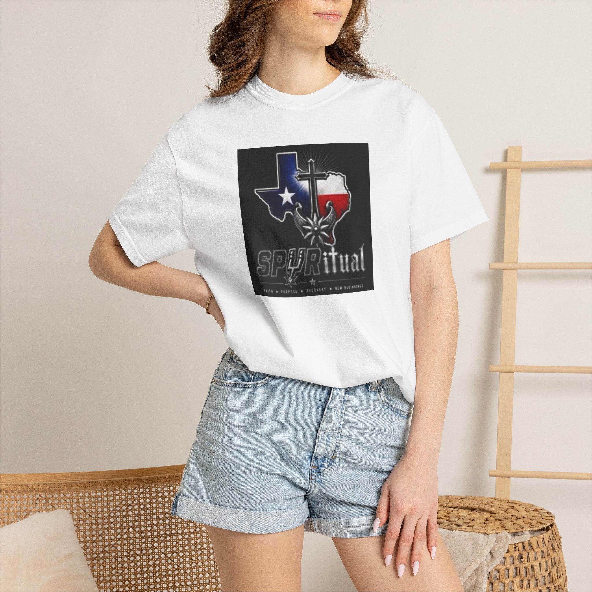 Texas Spiritual Flag T-Shirt — Lone Star Cross Graphic