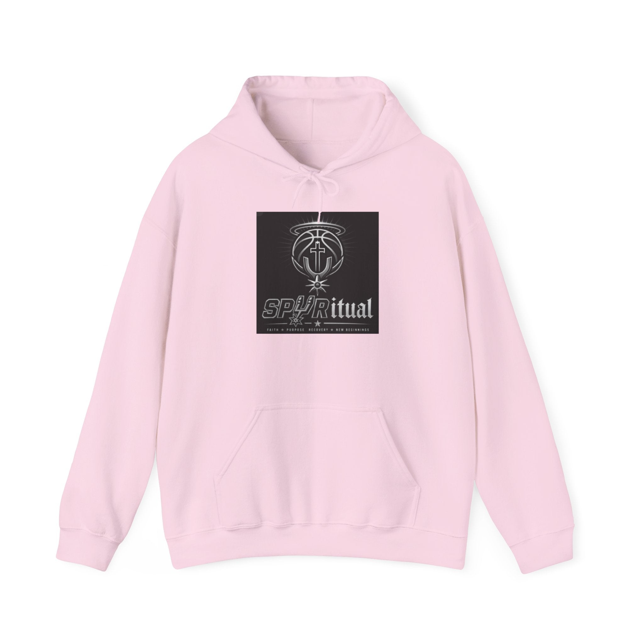 Spiriritual Logo Hoodie — Minimalist Black Square Graphic Sweatshirt