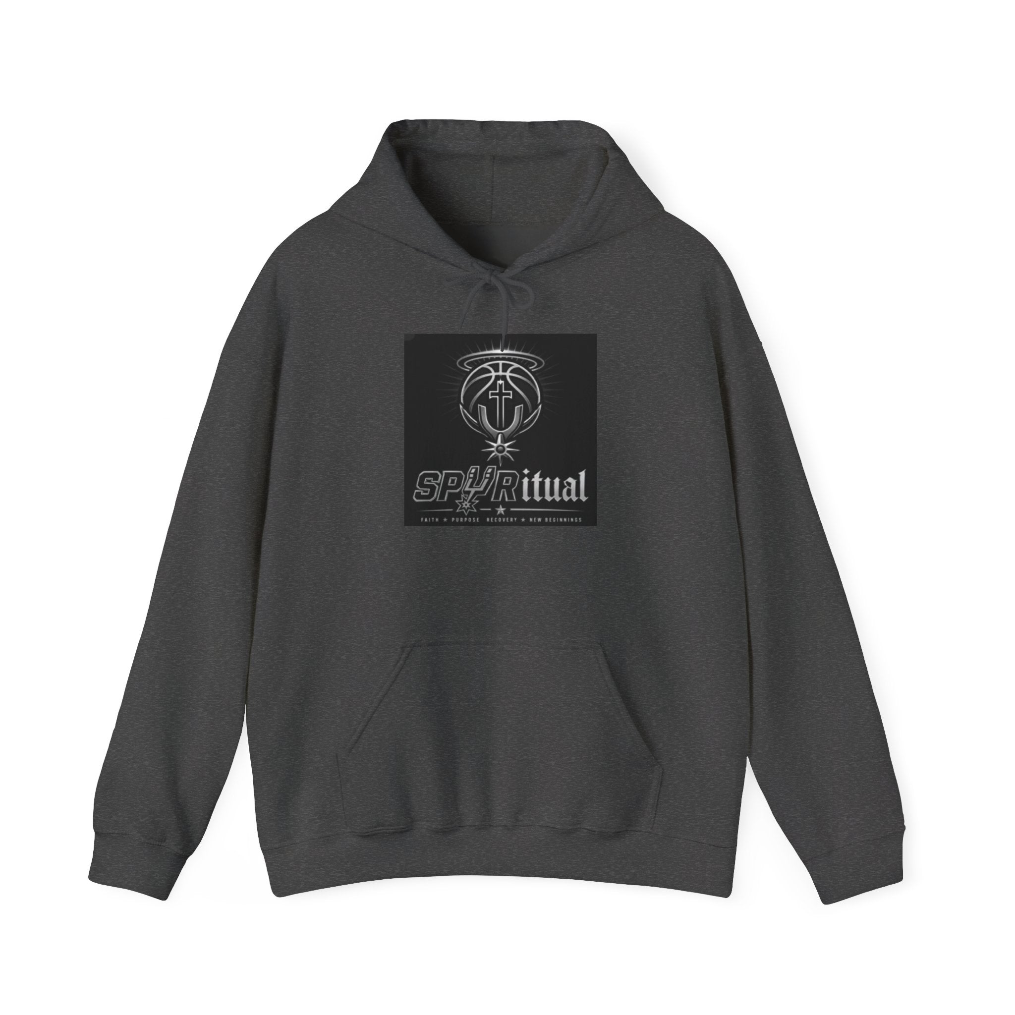 Spiriritual Logo Hoodie — Minimalist Black Square Graphic Sweatshirt