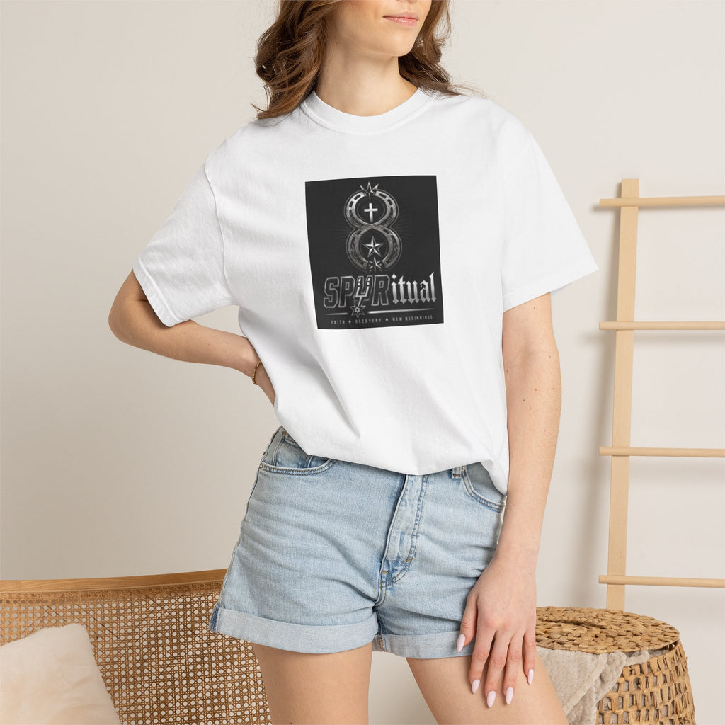 Spiritual Symbols Graphic T-Shirt — 'SPIRITual' Vintage Black Square Design