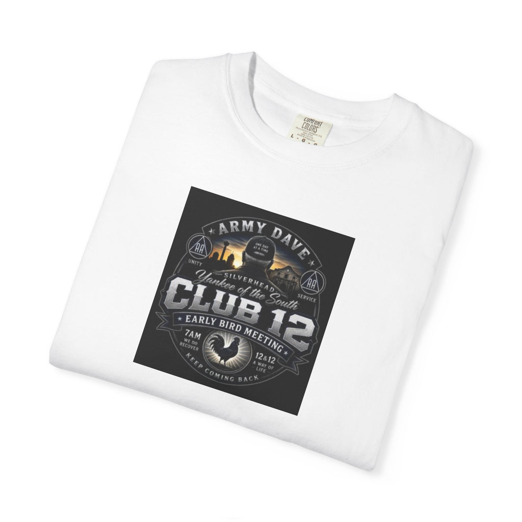 Club 12 Vintage Motorcycle T-Shirt — Army Davy Rider Graphic Tee