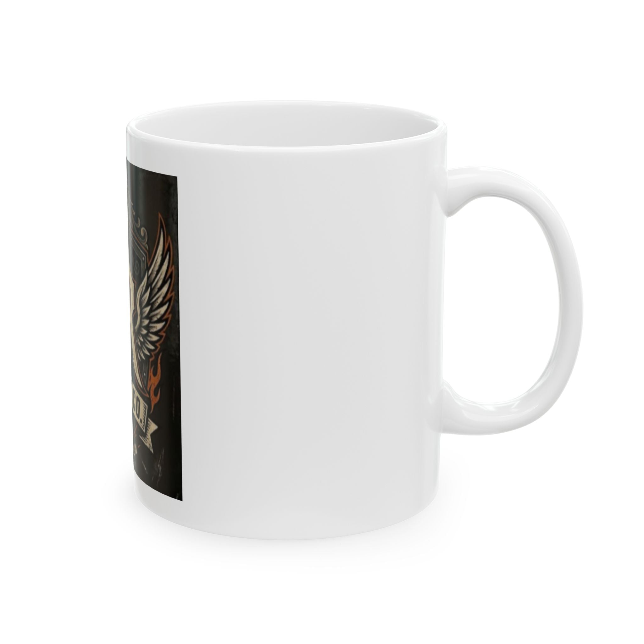 SR Coffee Co. 'Bad Ass Brew' Ceramic Mug — Vintage Biker Coffee Cup (11oz, 15oz)
