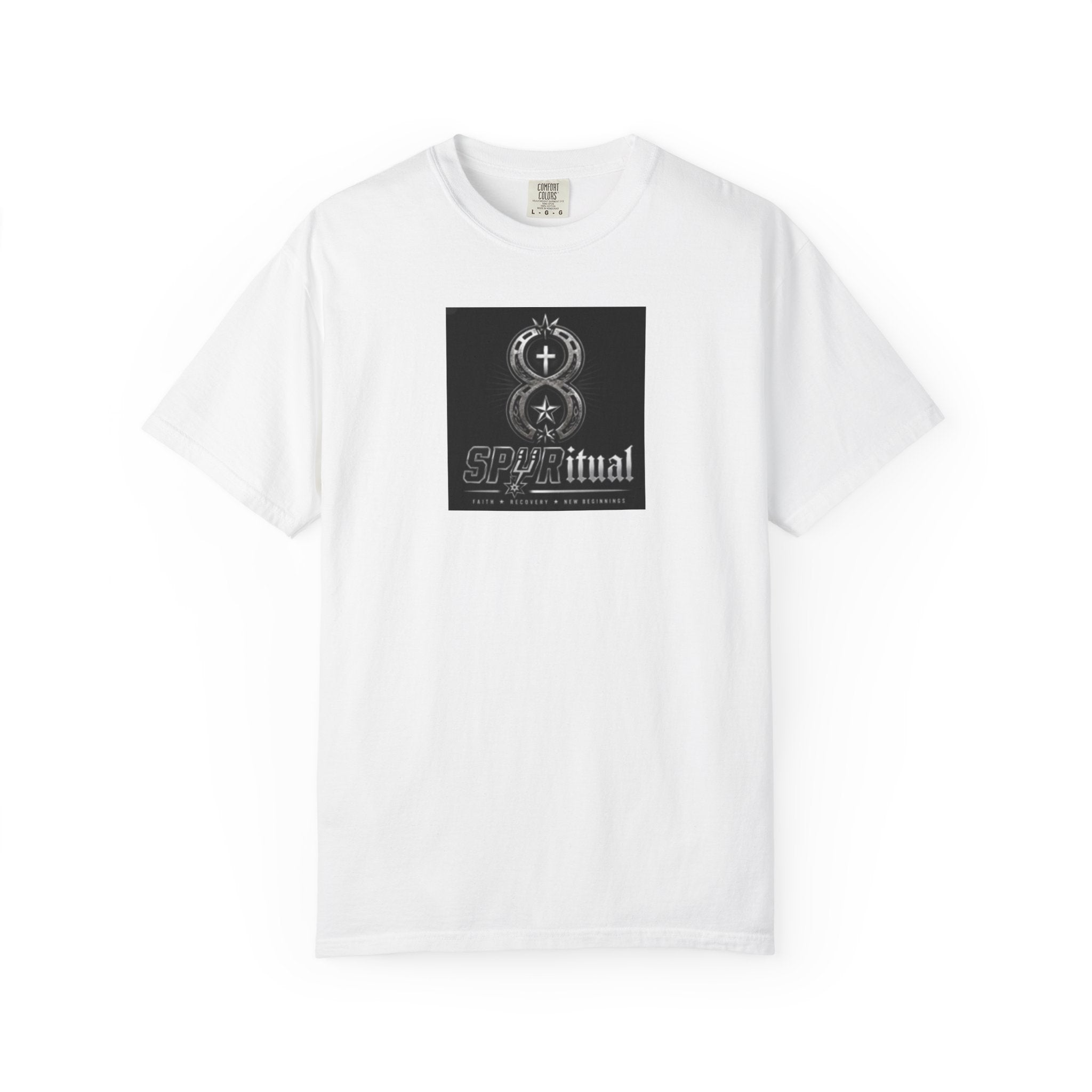 Spiritual Symbols Graphic T-Shirt — 'SPIRITual' Vintage Black Square Design
