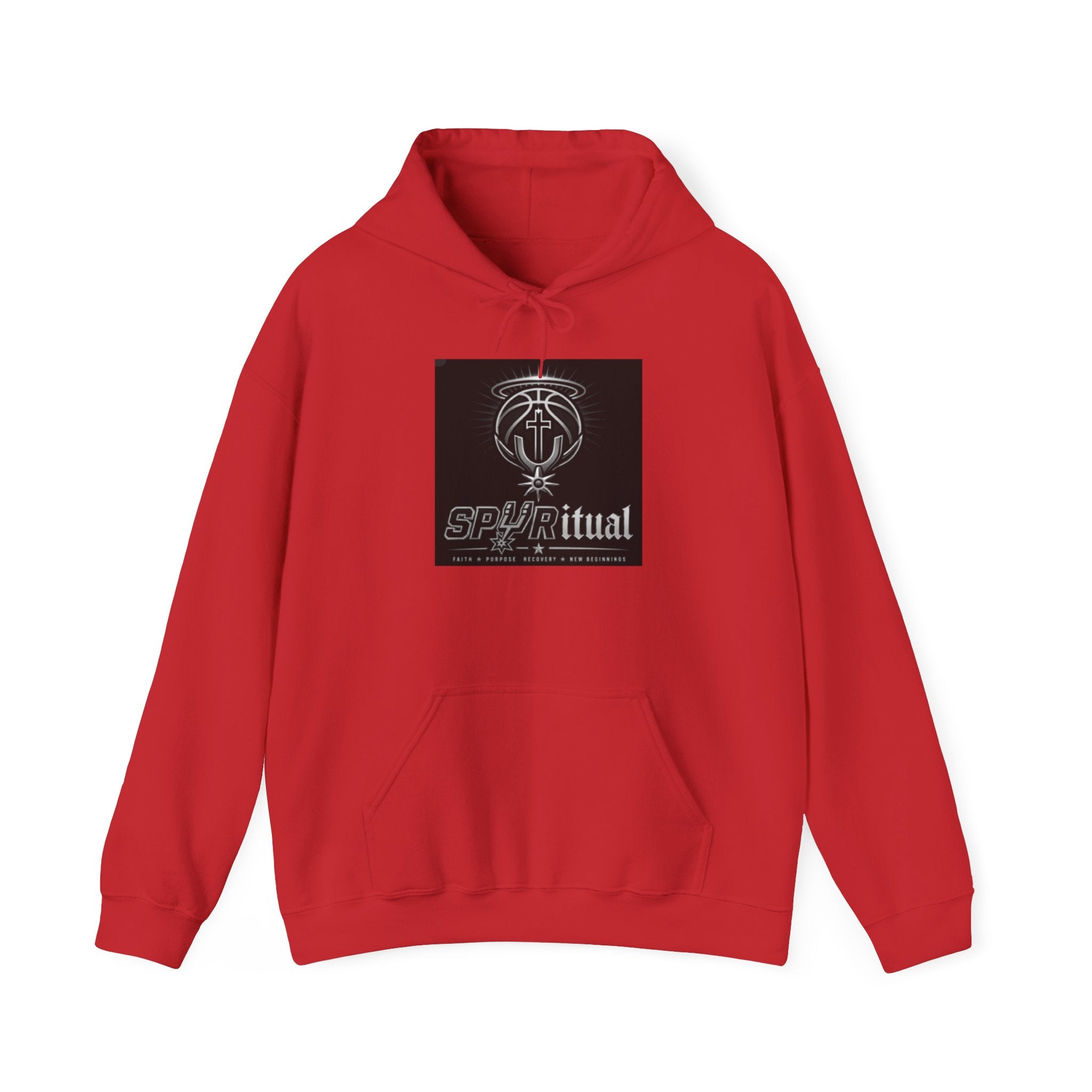 Spiriritual Logo Hoodie — Minimalist Black Square Graphic Sweatshirt