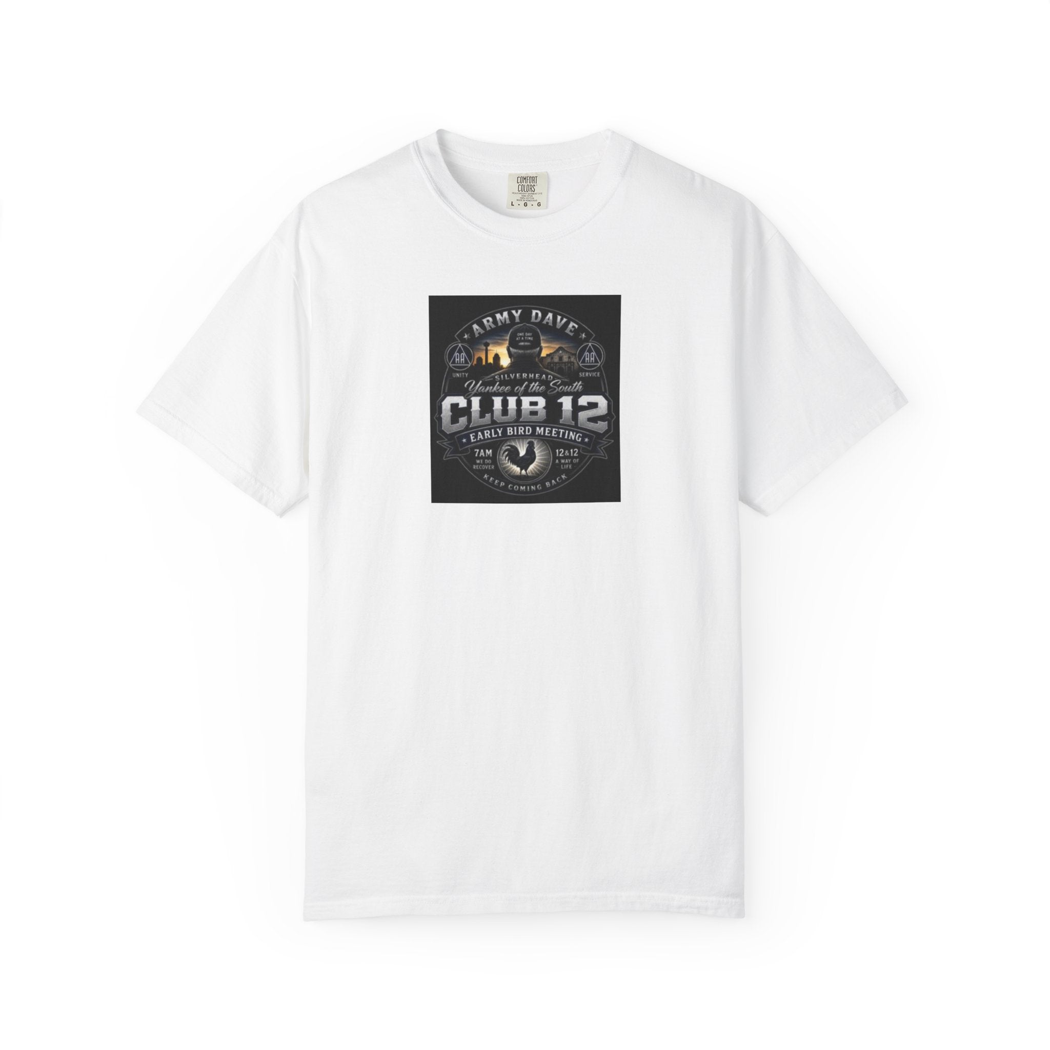 Club 12 Vintage Motorcycle T-Shirt — Army Davy Rider Graphic Tee