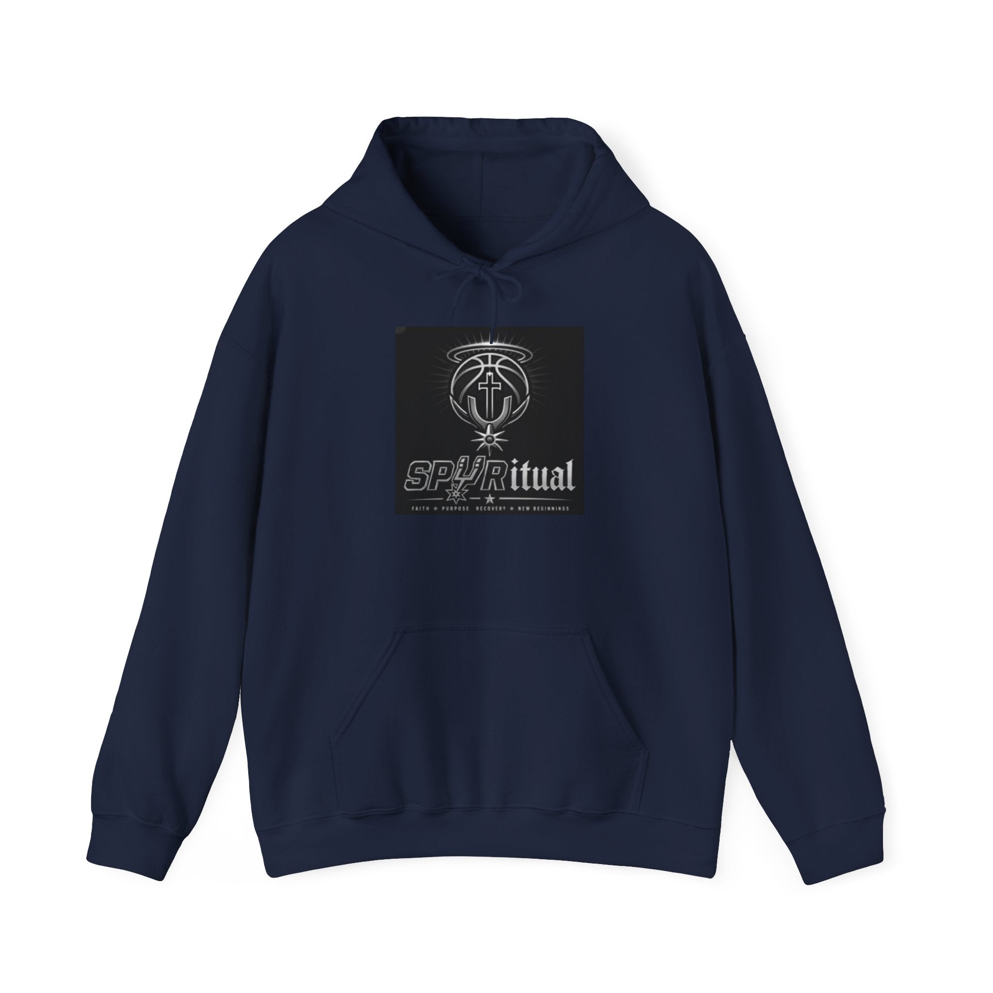 Spiriritual Logo Hoodie — Minimalist Black Square Graphic Sweatshirt
