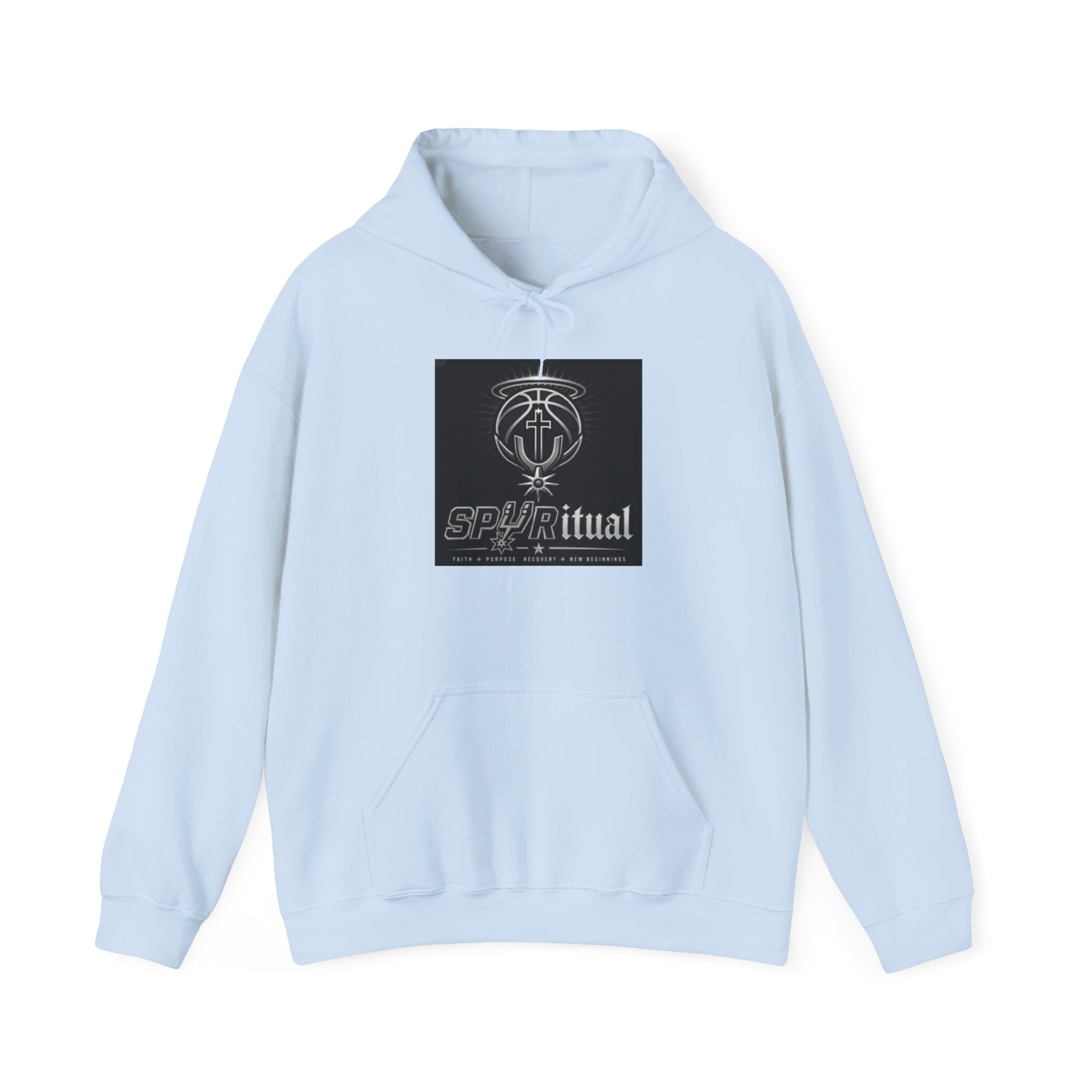 Spiriritual Logo Hoodie — Minimalist Black Square Graphic Sweatshirt