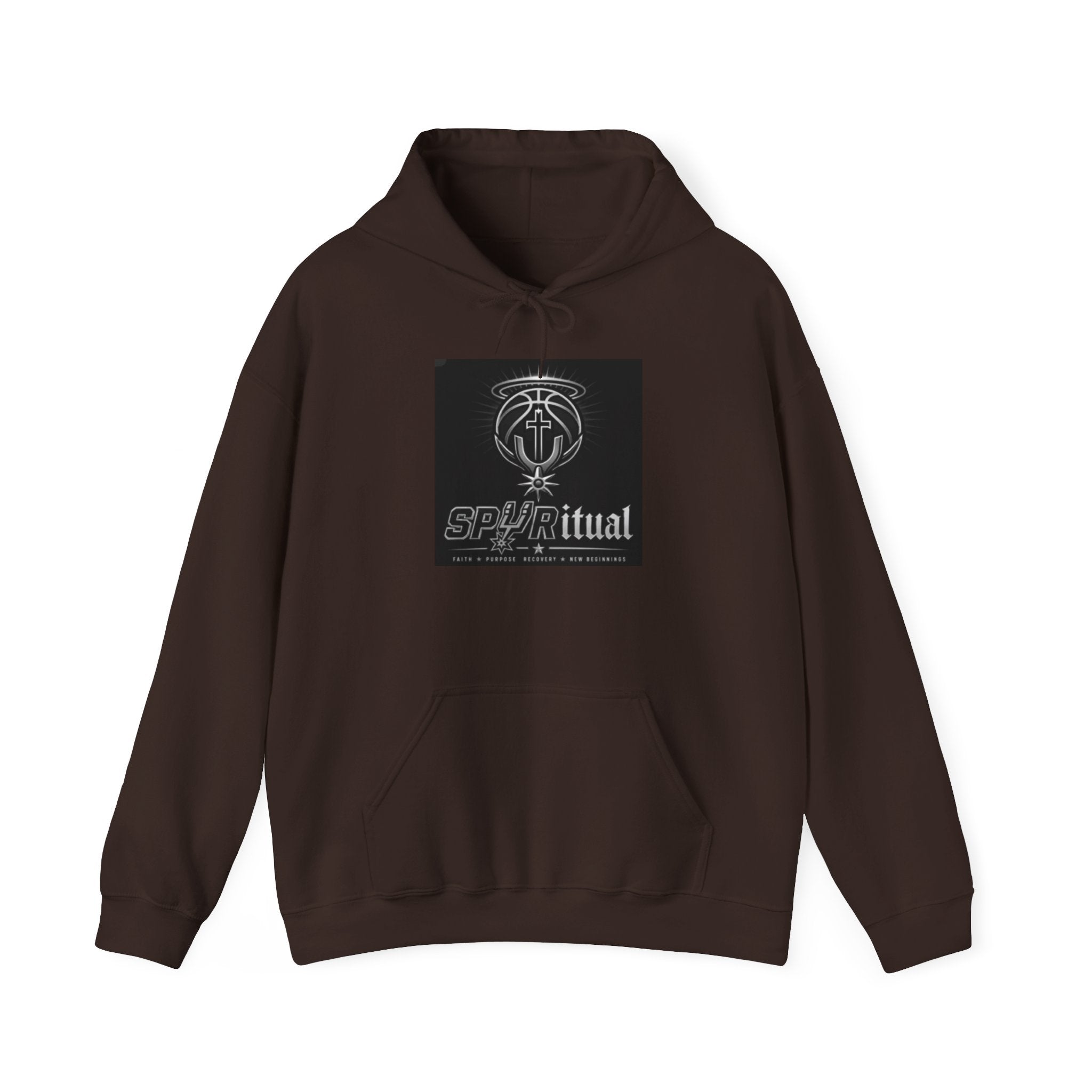 Spiriritual Logo Hoodie — Minimalist Black Square Graphic Sweatshirt