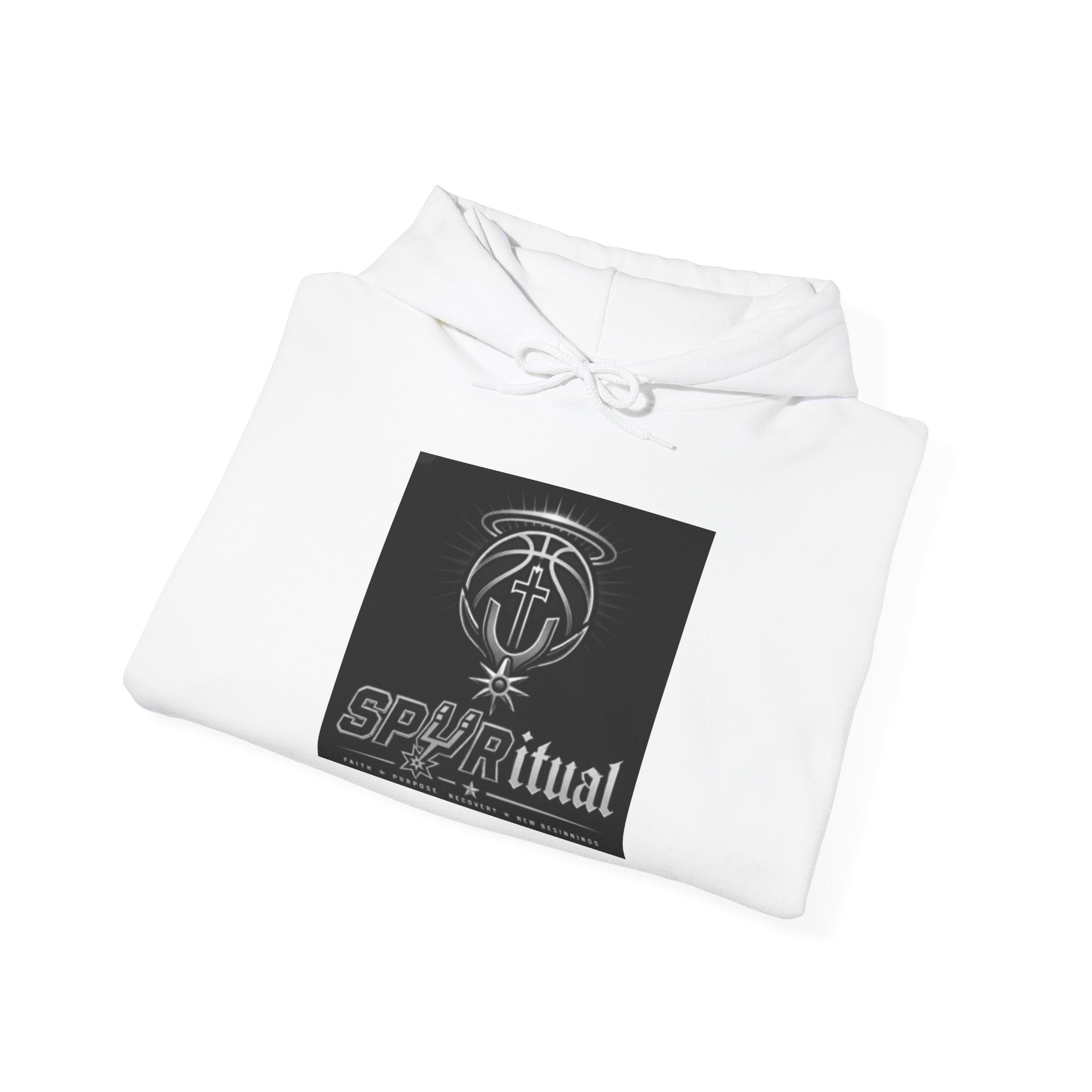 Spiriritual Logo Hoodie — Minimalist Black Square Graphic Sweatshirt