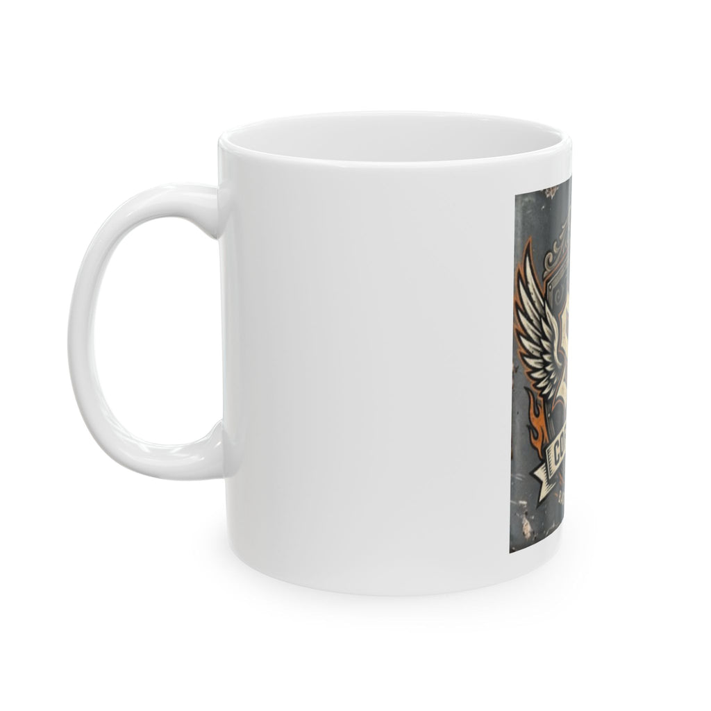 SR Coffee Co. 'Bad Ass Brew' Ceramic Mug — Vintage Biker Coffee Cup (11oz, 15oz)