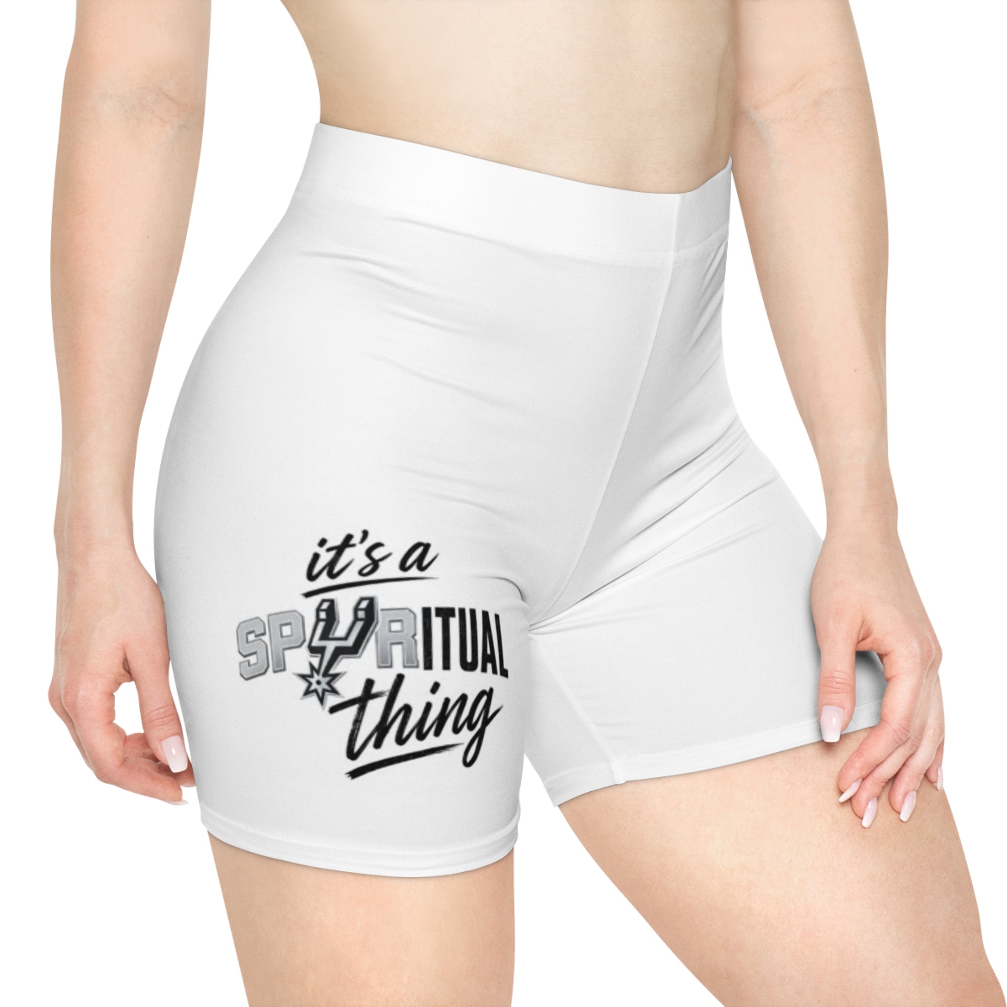 Spiritual Vibes Women's Biker Shorts — "It's a Spiritual Thing" Fitness Shorts