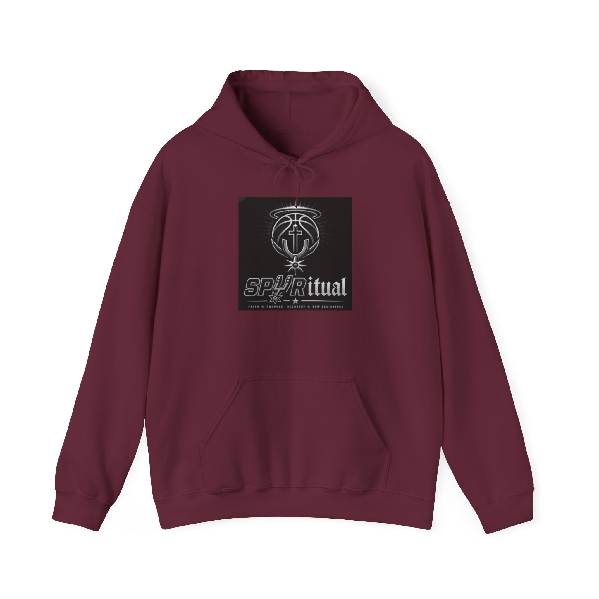Spiriritual Logo Hoodie — Minimalist Black Square Graphic Sweatshirt