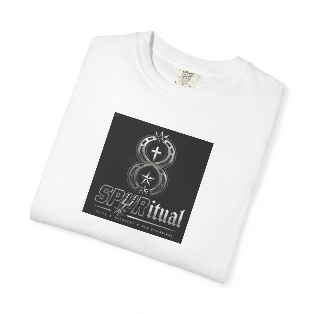 Spiritual Symbols Graphic T-Shirt — 'SPIRITual' Vintage Black Square Design